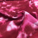 52" Pink & White Striped & Burgundy Tie Dyed Cotton Jersey Knit Fabric By Yard - APC Fabrics