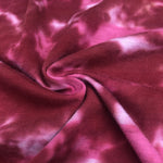 52" Pink & White Striped & Burgundy Tie Dyed Cotton Jersey Knit Fabric By Yard - APC Fabrics