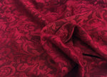 52" Red Rayon Spandex Stretch Blend Floral Jacquard Knit Fabric By the Yard - APC Fabrics