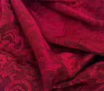 52" Red Rayon Spandex Stretch Blend Floral Jacquard Knit Fabric By the Yard - APC Fabrics