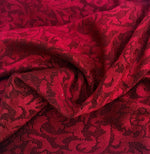 52" Red Rayon Spandex Stretch Blend Floral Jacquard Knit Fabric By the Yard - APC Fabrics