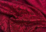 52" Red Rayon Spandex Stretch Blend Floral Jacquard Knit Fabric By the Yard - APC Fabrics