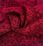 52" Red Rayon Spandex Stretch Blend Floral Jacquard Knit Fabric By the Yard - APC Fabrics
