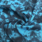 54" Aqua Blue & Black 100% Cotton Jersey Tie Dye Knit Fabric By the Yard - APC Fabrics