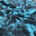 54" Aqua Blue & Black 100% Cotton Jersey Tie Dye Knit Fabric By the Yard - APC Fabrics
