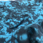 54" Aqua Blue & Black 100% Cotton Jersey Tie Dye Knit Fabric By the Yard - APC Fabrics