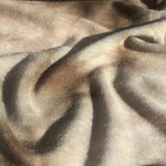 54" Cream Beige, Brown & White 100% Polyester Light Jersey Knit Fabric By Yard - APC Fabrics