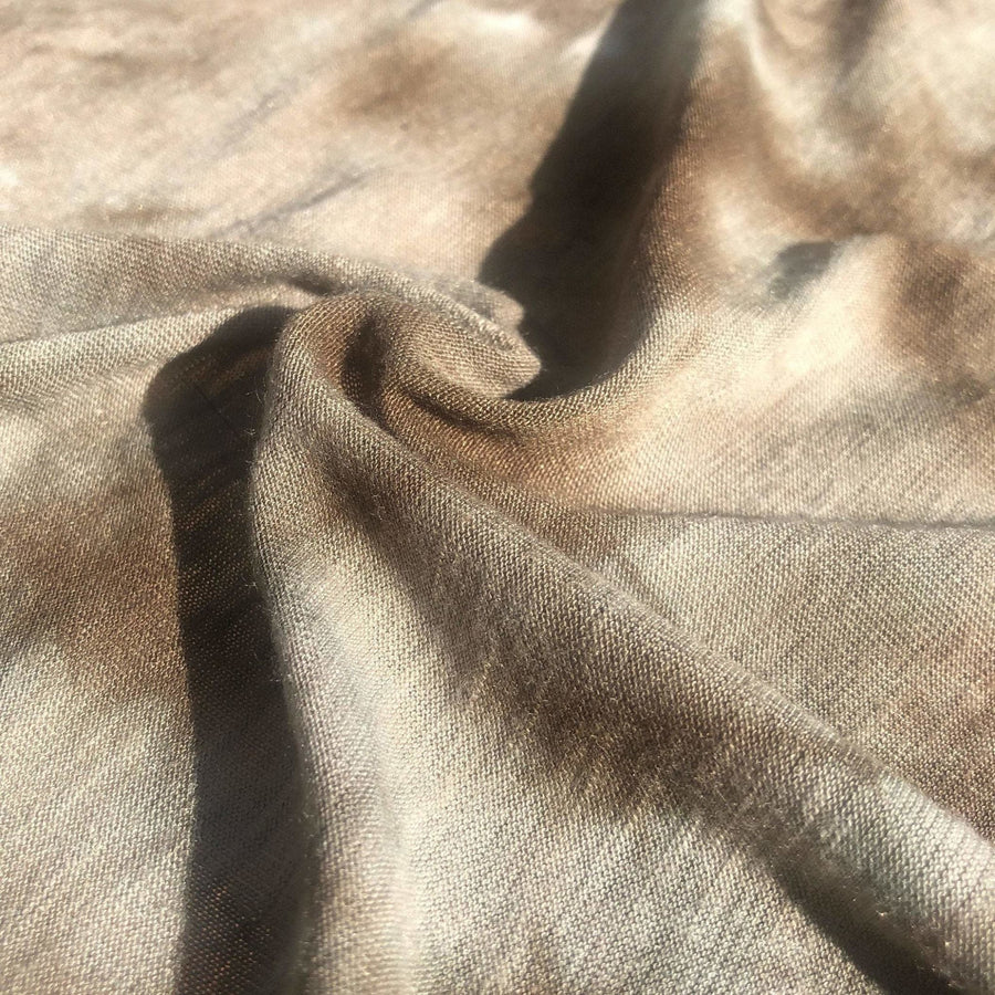 54" Cream Beige, Brown & White 100% Polyester Light Jersey Knit Fabric By Yard - APC Fabrics