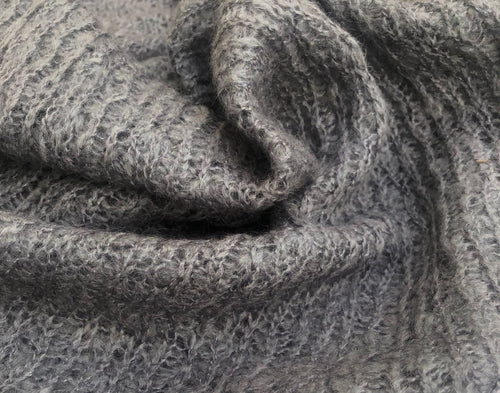 54" Heather Gray 100% Cashmere Knit Woven Fabric By the Half-Yard - APC Fabrics
