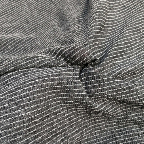 54" Modal Spandex Stretch Gauze Heather Gray & White Striped Knit Fabric By Yard - APC Fabrics