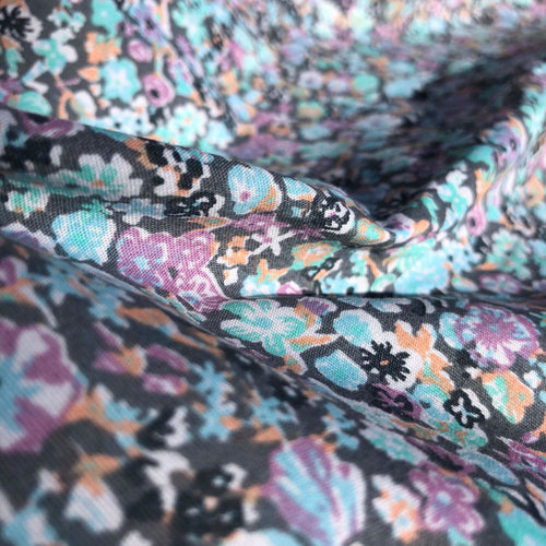 54" Multi Color Colorful Rainbow Floral Flower 100% Cotton Woven Fabric By Yard - APC Fabrics