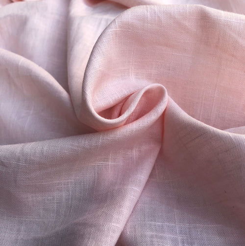 54" Pink 100% Linen Flax Light Lithuanian Woven Fabric By the Yard - APC Fabrics