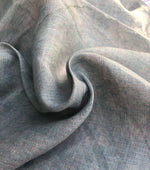 54" Tie Dyed Gray & Blue 100% Linen WATER STAINED Woven Fabric By Yard - APC Fabrics