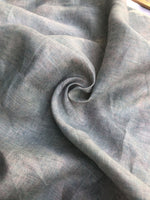 54" Tie Dyed Gray & Blue 100% Linen WATER STAINED Woven Fabric By Yard - APC Fabrics