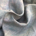 54" Tie Dyed Gray & Blue 100% Linen WATER STAINED Woven Fabric By Yard - APC Fabrics