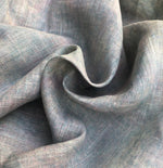 54" Tie Dyed Gray & Blue 100% Linen WATER STAINED Woven Fabric By Yard - APC Fabrics