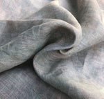 54" Tie Dyed Gray & Blue 100% Linen WATER STAINED Woven Fabric By Yard - APC Fabrics