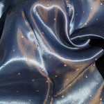 56" Blue & Gold Double Faced Polka Dot Nylon Poly Blend Woven Fabric By the Yard - APC Fabrics