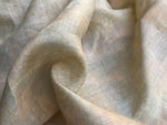 56" Tie Dyed Yellow & Blue 100% Linen WATER STAINED Woven Fabric By Yard - APC Fabrics