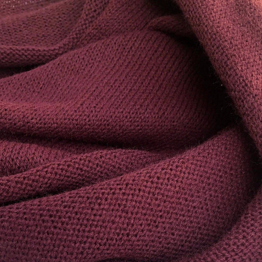 56" Dark Burgundy Red 100% Acrylic Like-mesh Knit Fabric By the Yard - APC Fabrics