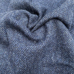 56" Dark Navy 100% Wool Herringbone Heavy Woven Fabric By the Yard - APC Fabrics