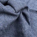 56" Dark Navy 100% Wool Herringbone Heavy Woven Fabric By the Yard - APC Fabrics