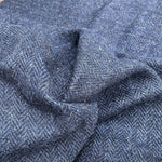 56" Dark Navy 100% Wool Herringbone Heavy Woven Fabric By the Yard - APC Fabrics