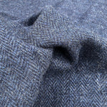 56" Dark Navy 100% Wool Herringbone Heavy Woven Fabric By the Yard - APC Fabrics