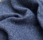 56" Dark Navy 100% Wool Herringbone Heavy Woven Fabric By the Yard - APC Fabrics
