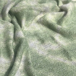 56" Green & White Acrylic Poly Blend Tie Dye Low Gauge Knit Fabric By the Yard - APC Fabrics