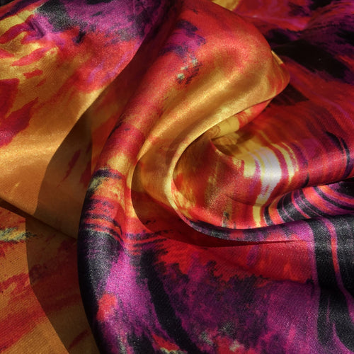 56" Multi Color Colorful Rainbow Abstract Happy Print Light Woven Fabric By Yard - APC Fabrics