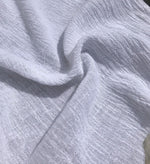 56" Off White Ivory & White 100% Cotton Gauze Wrinkly Woven Fabric By the Yard - APC Fabrics