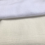 56" Off White Ivory & White 100% Cotton Gauze Wrinkly Woven Fabric By the Yard - APC Fabrics