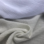 56" Off White Ivory & White 100% Cotton Gauze Wrinkly Woven Fabric By the Yard - APC Fabrics