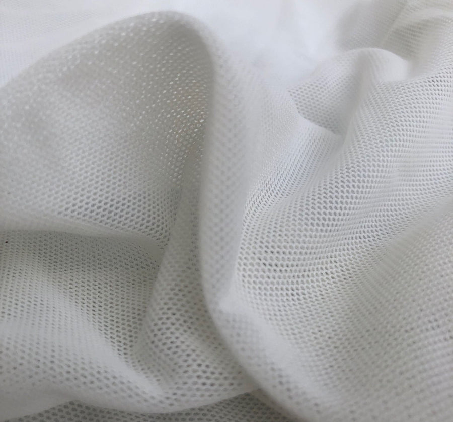 56" Optic White Nylon Spandex Blend Power Mesh Woven Fabric By the Yard - APC Fabrics