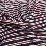 56" Rayon Spandex Stretch Blend Striped Print Hatchi Brushed Knit Fabric By Yard - APC Fabrics