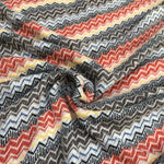 58" 100% Cotton Chevron Zigzag Laundered Multicolor Knit Fabric By the Yard | APC Fabrics