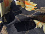 58" Dark Indigo Blue Printed Floral 100% Cotton Denim Light Woven Fabric By Yard - APC Fabrics