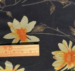 58" Dark Indigo Blue Printed Floral 100% Cotton Denim Light Woven Fabric By Yard - APC Fabrics