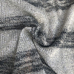 58" Dark & Light Gray Striped 100% Acrylic Sweater Heavy Knit Fabric By the Yard - APC Fabrics