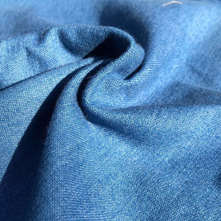 58" Denim Blue Cotton  Blend Heavy Woven Fabric By the Yard - APC Fabrics