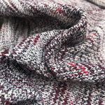 58" Gray & Red 100% Acrylic Warm Thermal Sweater Heavy Knit Fabric By the Yard - APC Fabrics