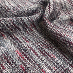 58" Gray & Red 100% Acrylic Warm Thermal Sweater Heavy Knit Fabric By the Yard - APC Fabrics