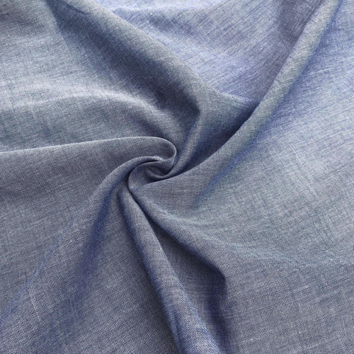 58" Light Blue Gray 100% Pima Cotton Chambray Light Woven Fabric By the Yard - APC Fabrics