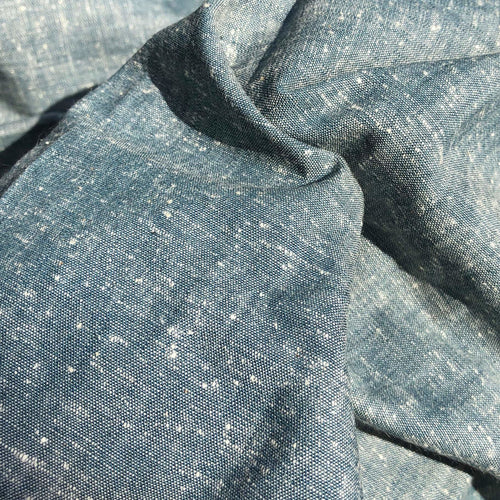 58" Linen Cotton Cross Dyed & Two Toned Gray Navy Blue Woven Fabric By the Yard - APC Fabrics