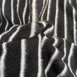 58" Modal Blend Warm Sweater Fleece Striped Black & Gray Knit Fabric By the Yard - APC Fabrics