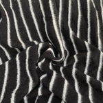 58" Modal Blend Warm Sweater Fleece Striped Black & Gray Knit Fabric By the Yard - APC Fabrics