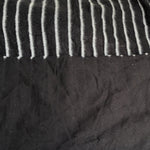 58" Modal Blend Warm Sweater Fleece Striped Black & Gray Knit Fabric By the Yard - APC Fabrics