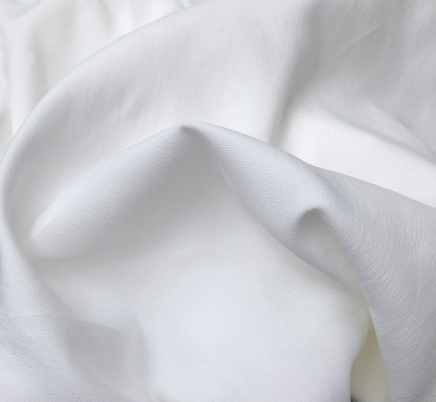 58" Optic White 100% Lyocell Tencel Faille Ghost Like-Gauze Woven Fabric By Yard - APC Fabrics