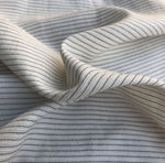 58" White & Black Cotton Lyocell Tencel Blend Striped Woven Fabric By the Yard - APC Fabrics